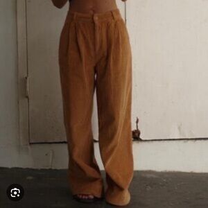 Heavy Manners Wide Leg Teddy Corduroy Pants in Gray